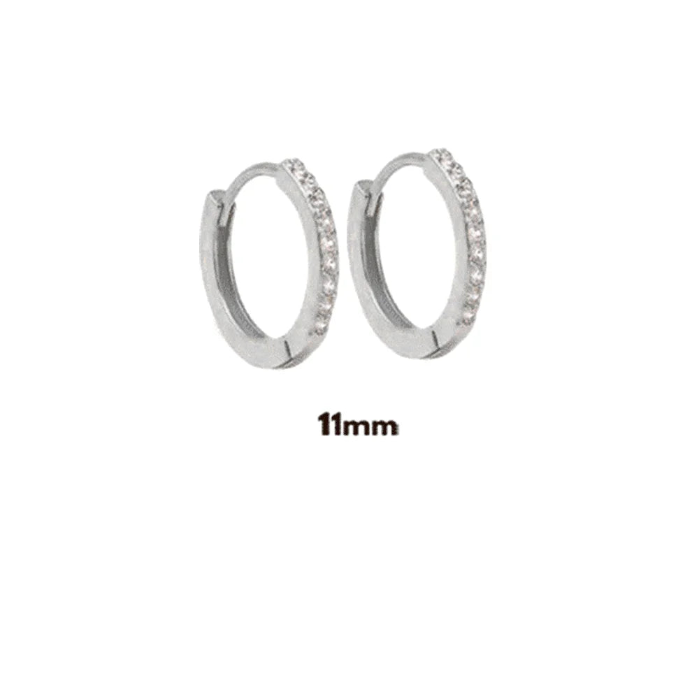 ANDYWEN 925 Sterling Silver Gold Zircon CZ 5mm 6mm 7mm 8mm To 13mm Huggies Hoops Piercing Pendiente Clips Luxury Fine Jewelry
