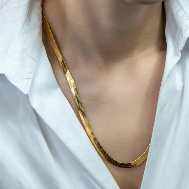 silver 18K Gold 4MM chain Necklace for Women Luxury Jewelry wedding gift choker
