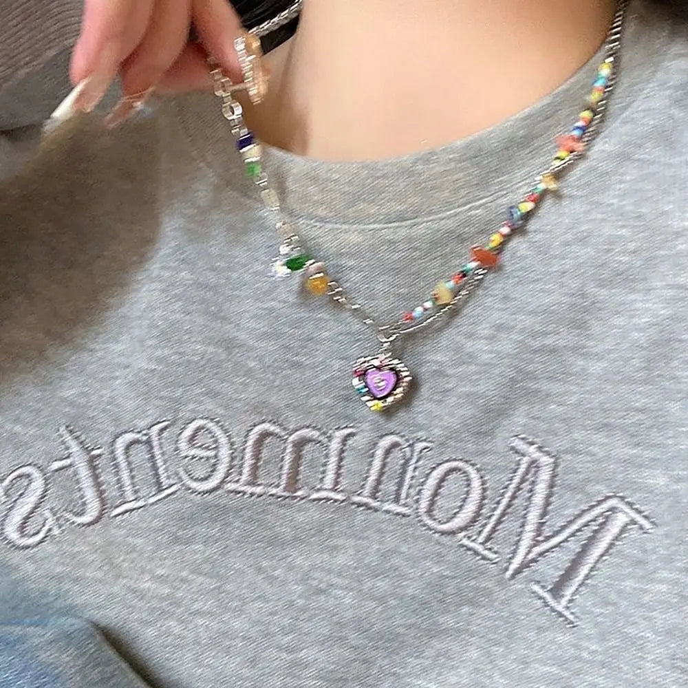Korean Trend Love Butterfly Clavicle Chain For Women Shiny Multilayered Heart Necklace Collarbone Chain Valentine's Day Gifts