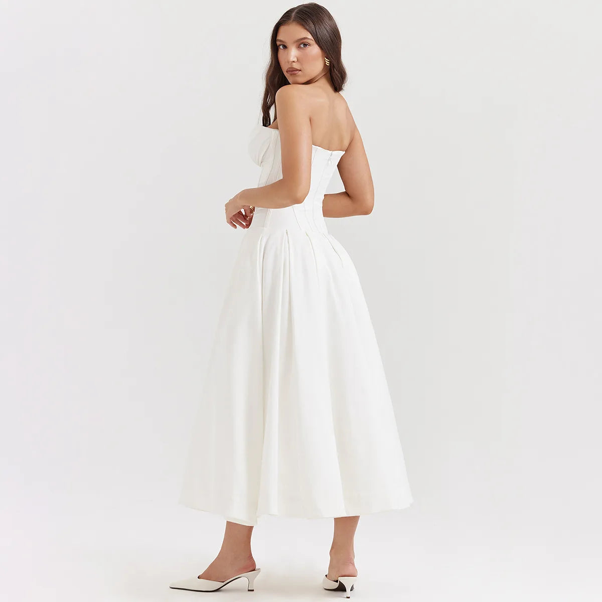 Homecoming Dresses: Black Sleeveless Strapless Elegant Wedding Prom Dress