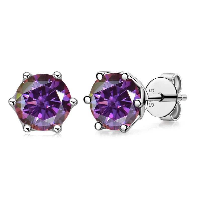 Butterflykiss Real 1 CT D Color Moissanite Stud Earrings For Women Top Quality 925 Sterling Silver Sparkling Wedding Jewelry