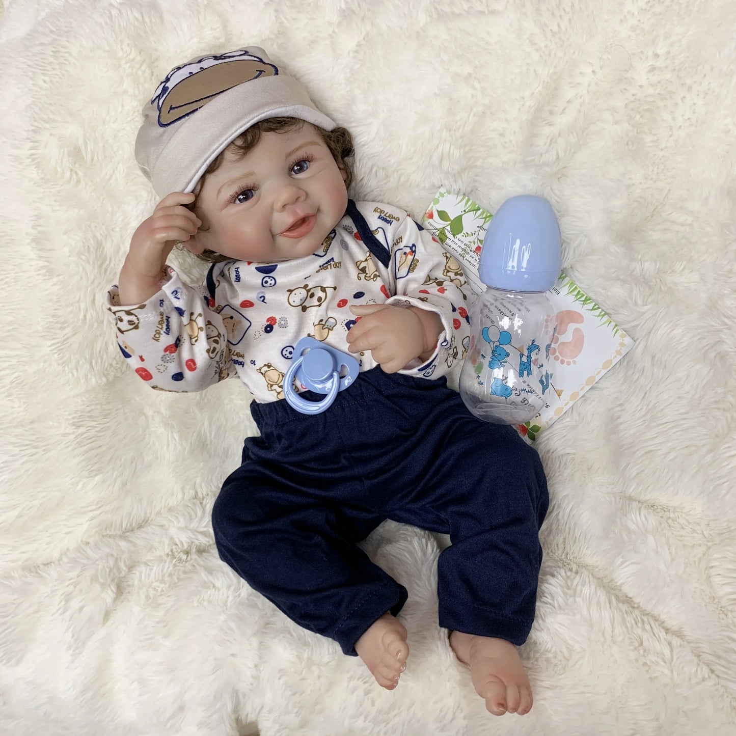 18" Vivienne Boy/Girl Full Body Silicone Vinyl Doll Painted Baby Doll With Rooted Hair For Kid's Christmas Gift Muñecas Reborn
