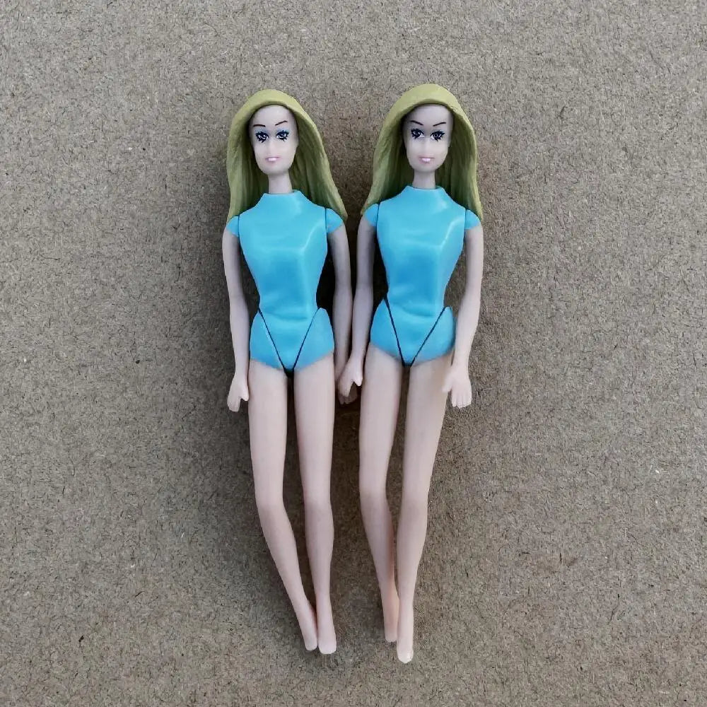 Original Vintage ST Mini Figure Dolls 10cm Flight Attendant 7cm Astronaut Cute Little Girl Joints Movable Limited Collections