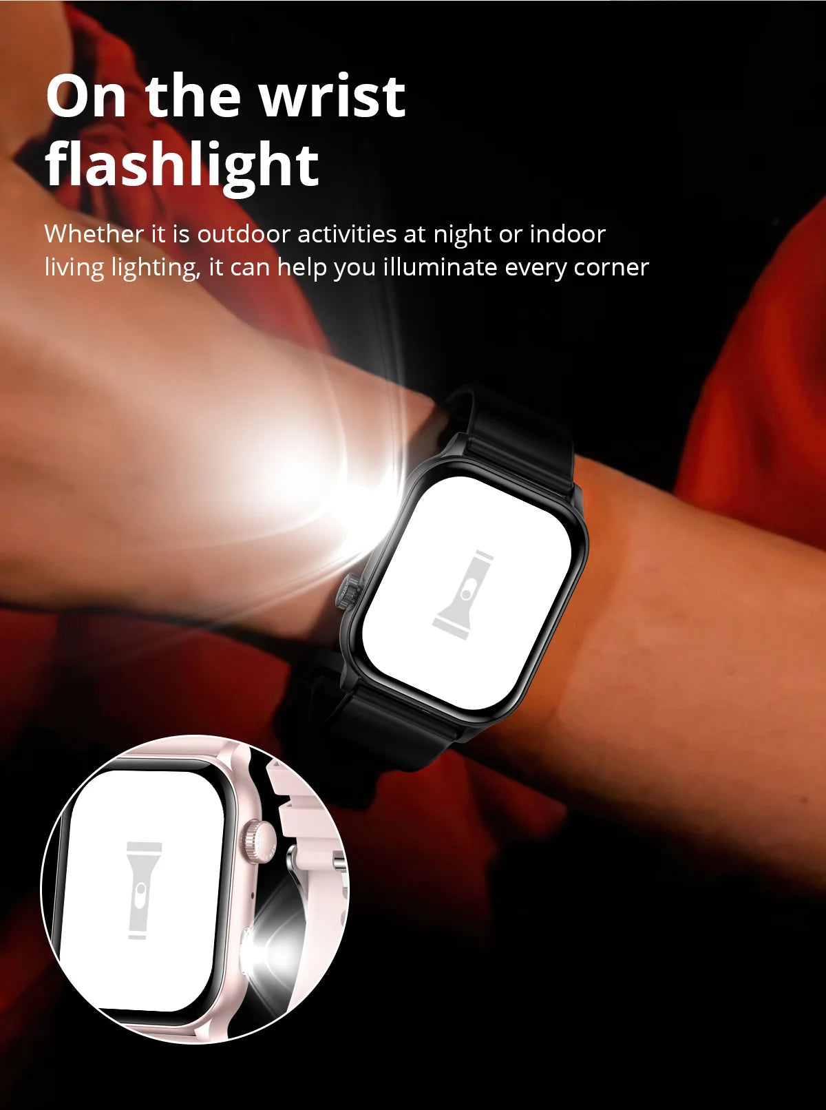 2024 COLMI P78 1.95'' HD AMOLED Smartwatch Flashlight Voice Calling 100+ Sports Modes Health Monitoring Smart Watch Men Women