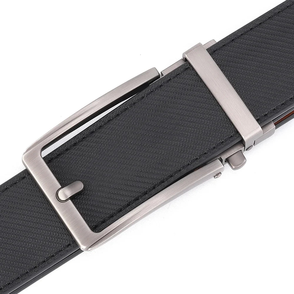 Unisex Click Belts for Men Luxury Brand Designer Fashion Automatic Buckle Genuine Leather Men's Belt Male Jeans Waist Strap Blue
