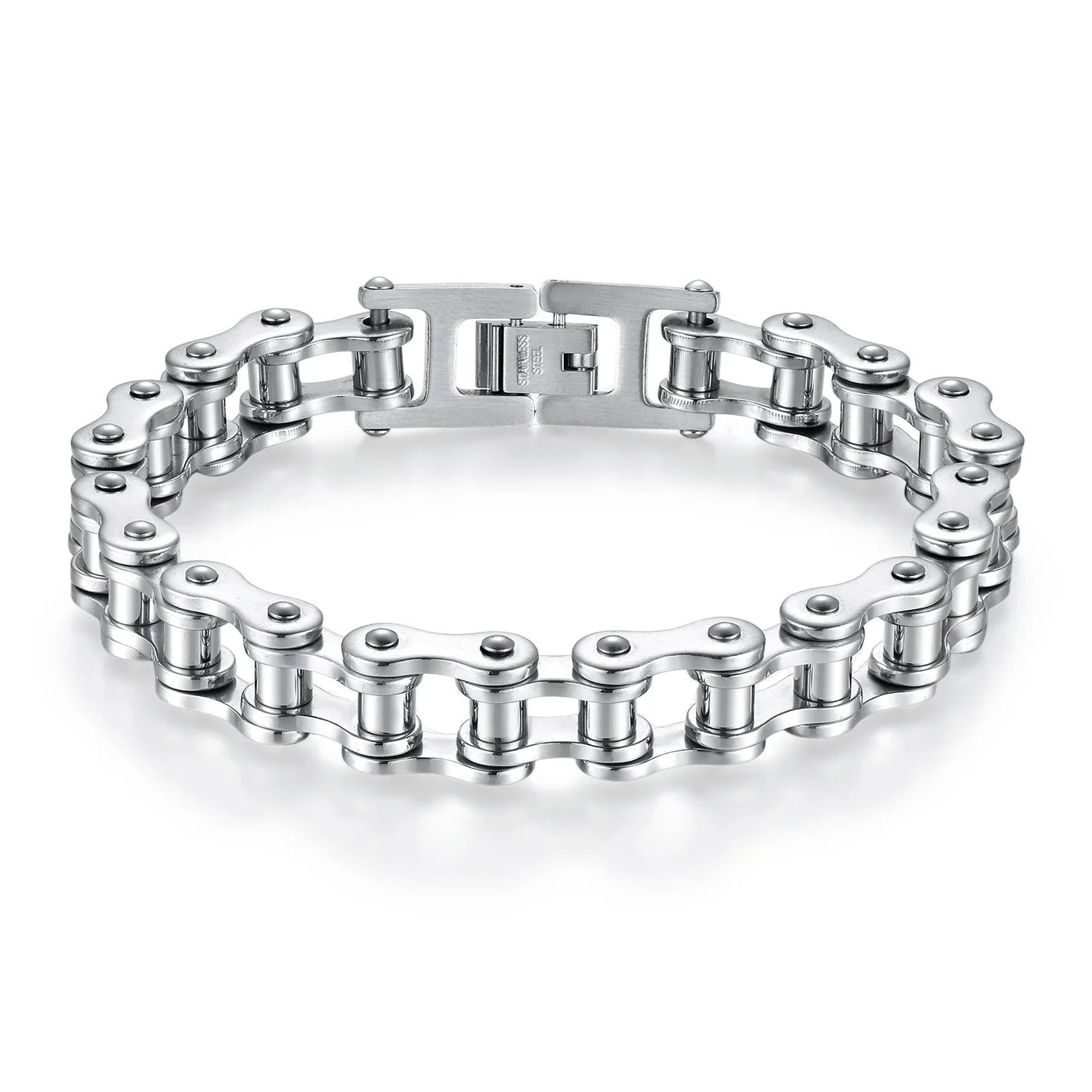 Street fashion, trendy motorcycle chain bracelet, hip-hop style, versatile for men, bicycle-themed bracelet.