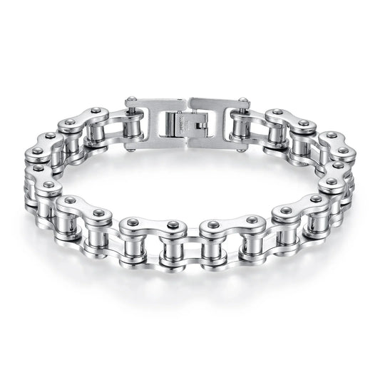 Street fashion, trendy motorcycle chain bracelet, hip-hop style, versatile for men, bicycle-themed bracelet.