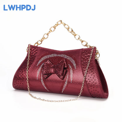 2024 New Coming Wine Color Hot Selling High Heels Ladies Sandal Matching Bag Set  For Wedding Party Pump