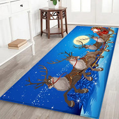 Merry Christmas Santa Claus Carpet for Living Room Home Decor Kitchen Hallway