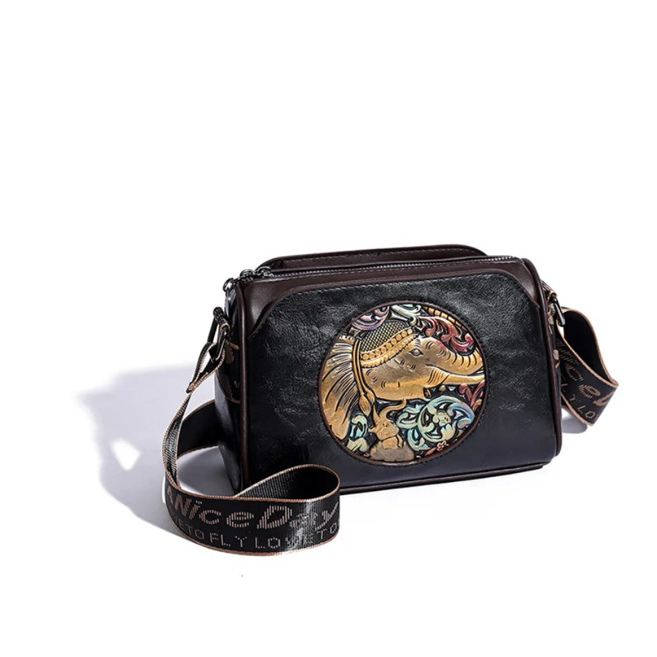 Women's Shoulder Bag Famous Brand Elephant Embroidered Female Messenger Bags