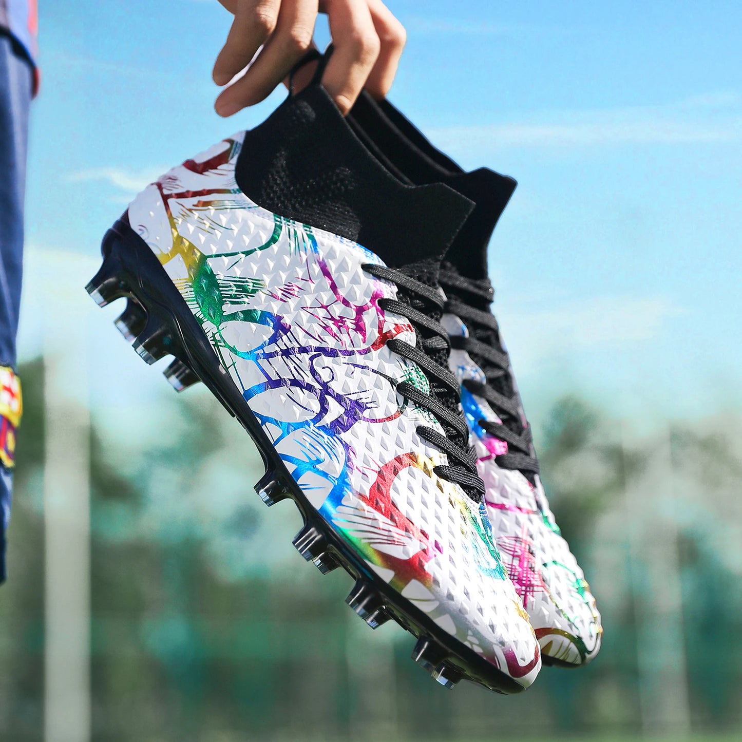 Men Soccer Shoes Children Futsal Non Slip Football Boots Grass Indoor Sports Cleats