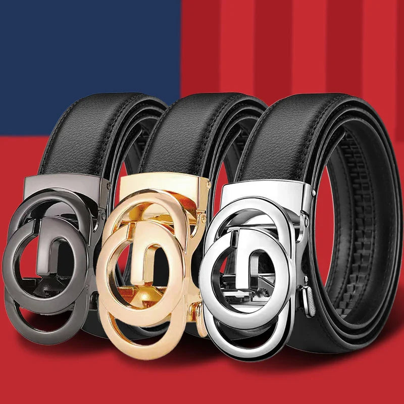 Men's Business Belt - Genuine High Quality Alloy Automatic Buckle Belt, Fashionable Luxury Designer Dating Party Jeans Casual