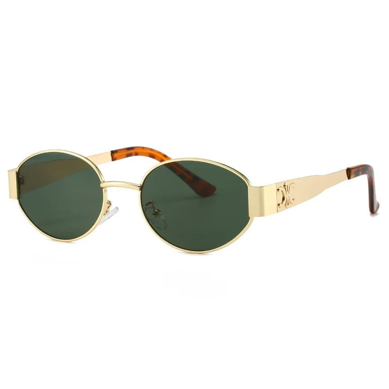 New Oval Frame Fashionable Sunglasses Metal Frame Personalized Sunglasses Ins Trendy Sunglasses For Friend Gifts