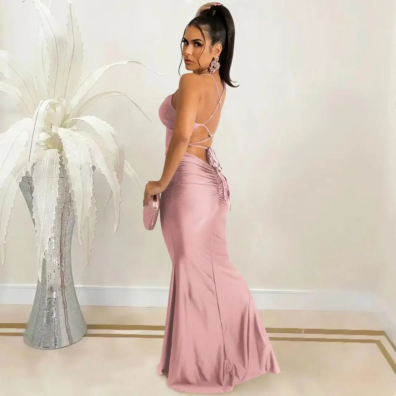 Formal attire Dresses: Maxi Dress Backless Bodycon Streetwear Party Dress