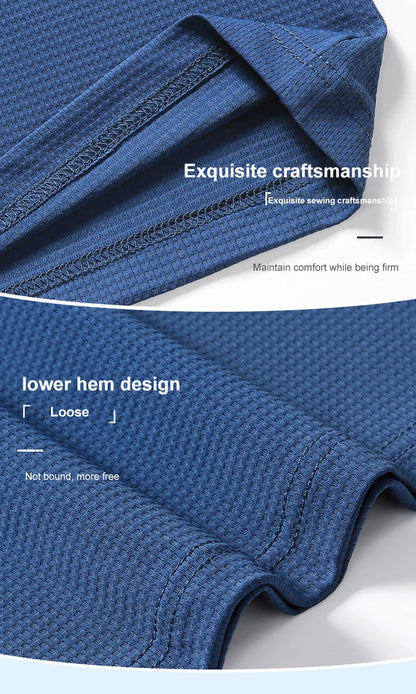M-9XL Summer Polo Shirt Men New Breathable Mesh Ice Silk Quick-drying Short-sleeved T-shirt Elastic Sports Tops Men Clothing