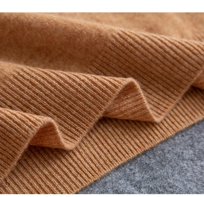 Fashion Men's 100% Wool Pullover Half-high Collar Sweater Autumn Winter Warm Top
