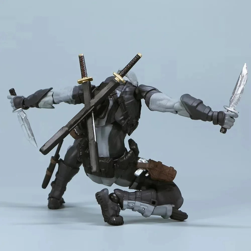 AMAZING YAMAGUCHI Deadpool & Wolverine 2.0 Grey Action Figure Mutants Joint Movable KAIYODO Wade Model Movie Toys for Kids Gift