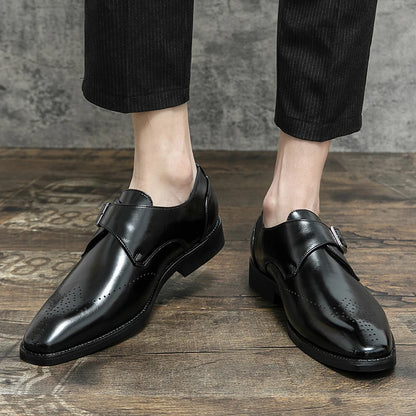 WAERTA British Men Dress Shoes Plus Size 38-48 Elegant Split Leather Shoes For Men Formal Social Shoes Male Oxfords High Quality