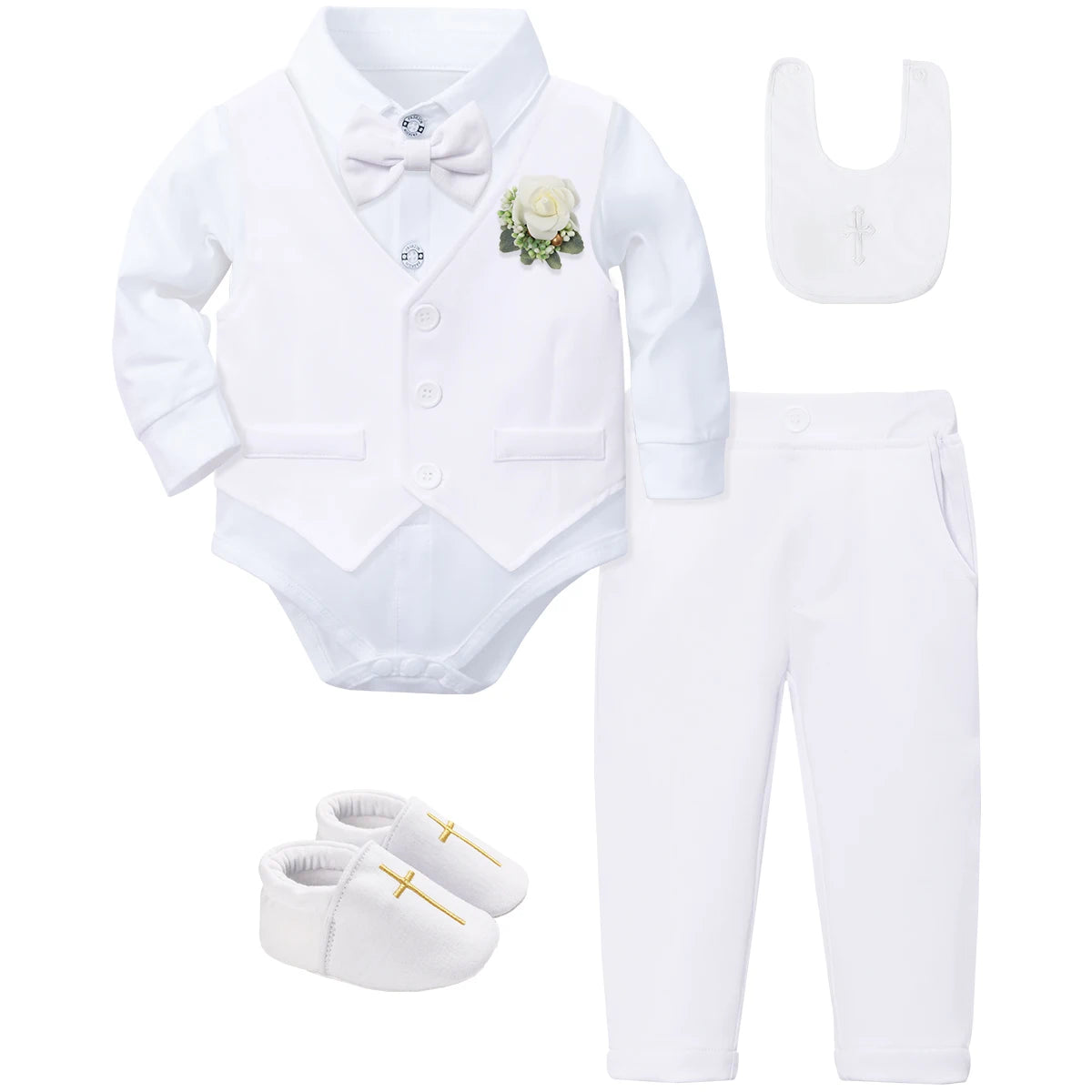Outfit Boy Infant Baby Church Christening Suit Toddler White Blessing Set Newborn Easter Birthday Party Gift Clothes