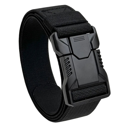 Tactical Belt Men's Elastic Webbing - Military Nylon Stretch Breathable Waistband for Outdoor Training Pants