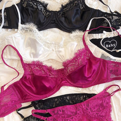 Underwear Set for Women Ultra-thin Bra Set French Lace Breathable Bralette