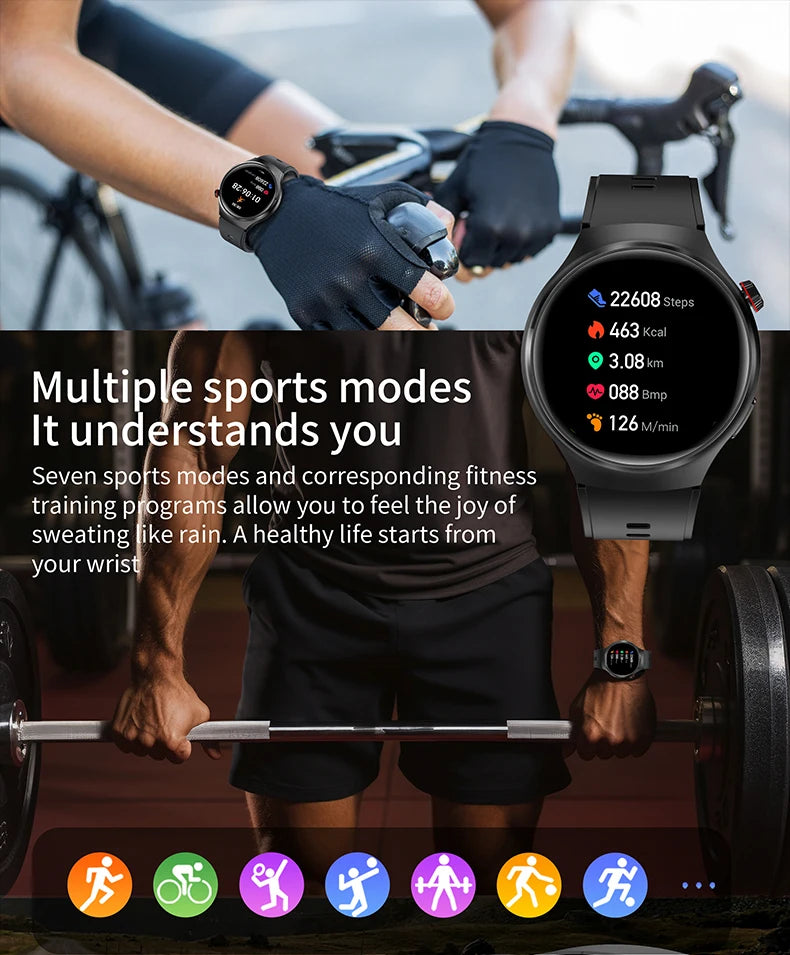 2025 New Smart Watch 6 Pro AMOLED 1.46 inch NFC Heart Rate Monitoring IP68 Bluetooth call Smartwatch Suitable For Android IOS