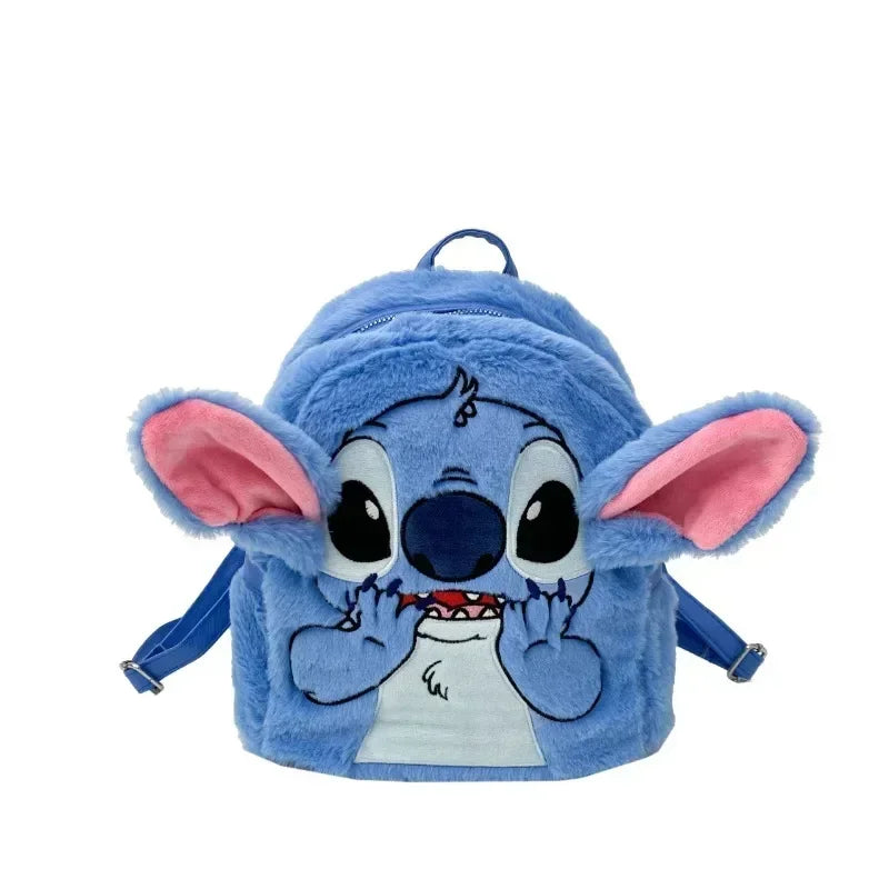 Disney high-quality sewn plush backpack cartoon fashion 3D mini women's backpack large capacity cute children's school bag