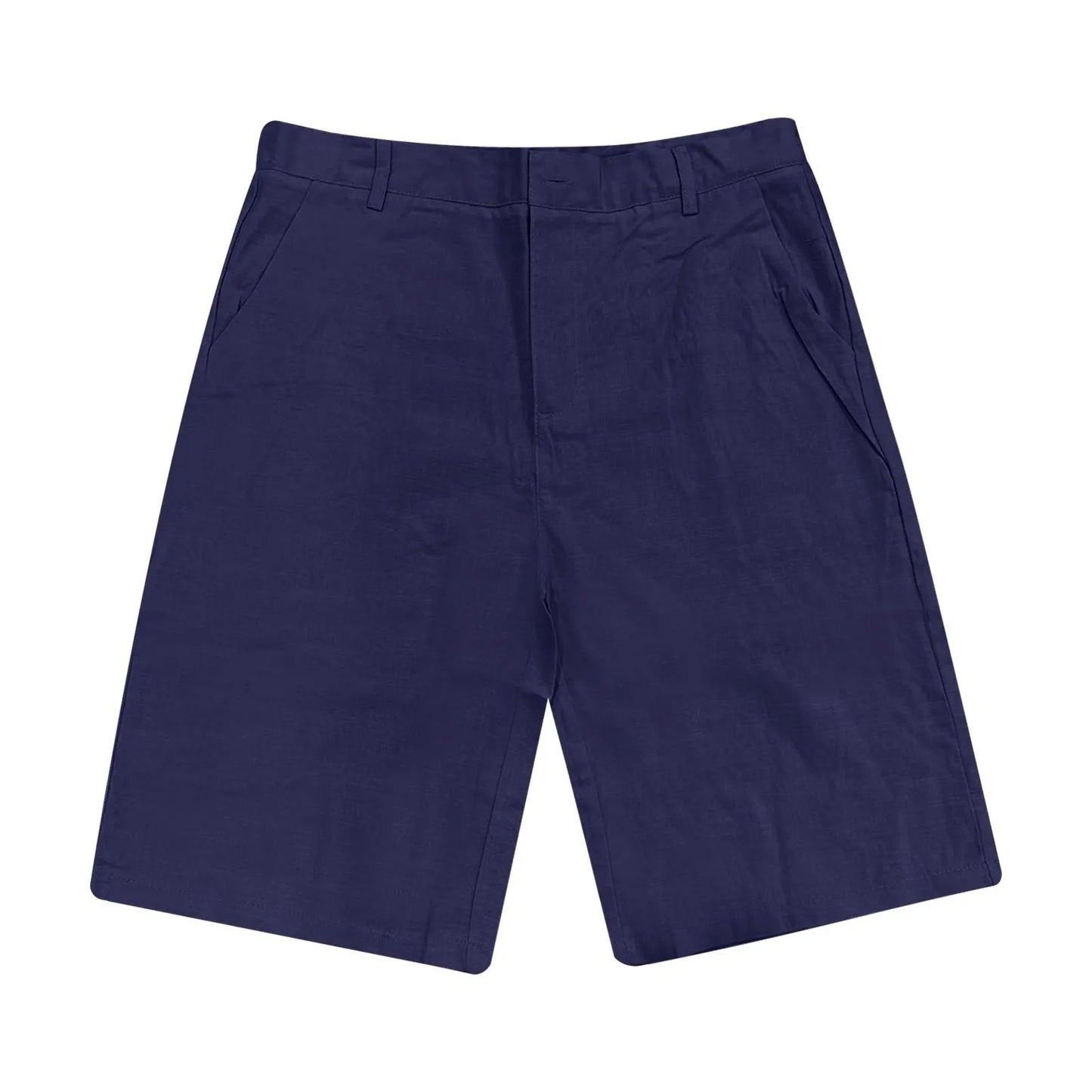 2025 Summer Cotton Linen Shorts for Men Solid Casual Button Pocket Beach Shorts Men's Comfortable Simple Vacation Leiture Pants