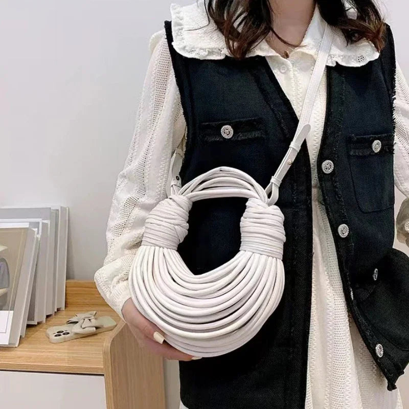 Handbags for Women in Gold Luxury Designer Brand Handwoven Noodle Bags