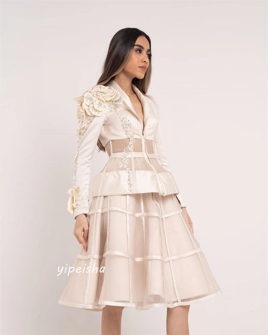 Homecoming Dresses: A-line V-neck Bespoke Occasion Gown Knee Length