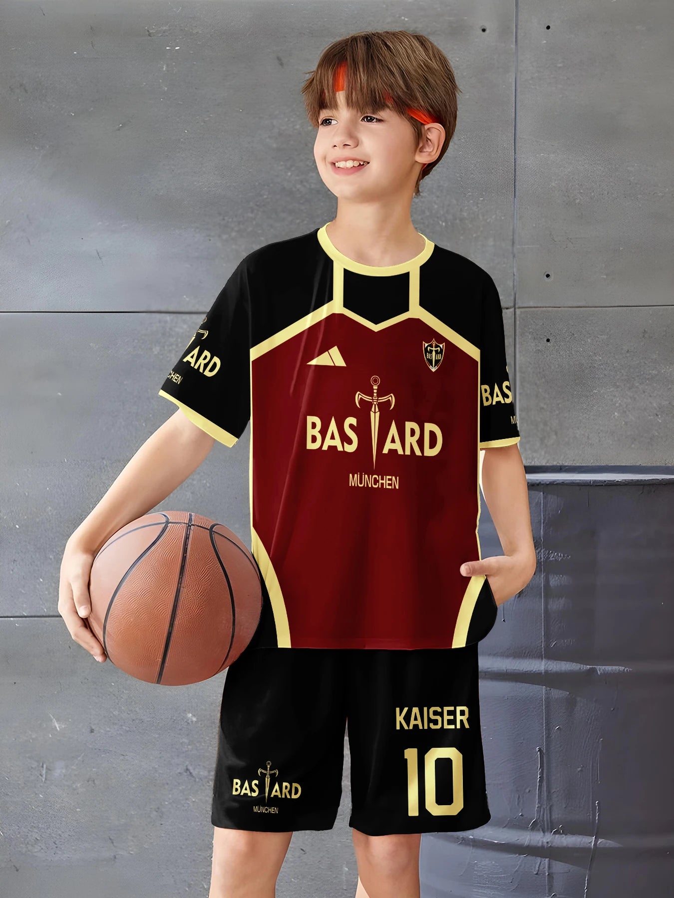 Jersey Futsal Pattern Vl Replika Blue Lock Anime Bastard Munich Tees Summer Children's set T-shirt Casual Sports T Shirts Top