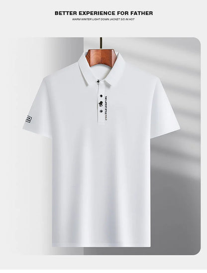 Brand high-end ice silk short sleeved men's POLO shirt 2024summer fashionable embroidery design top breathable and cool T-shirt