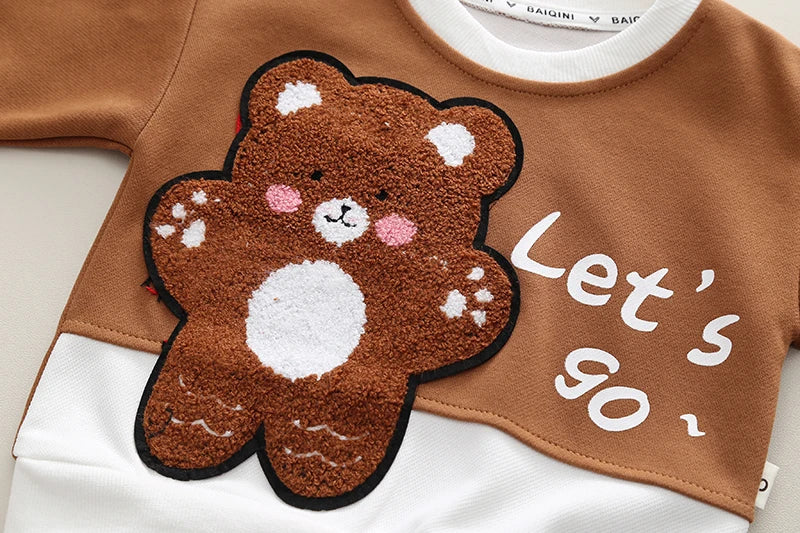 New Autumn Children Kids Boys Girls Clothes Cotton Animal Hoodies Pants 2Pcs/sets Infant Toddler Casual Tracksuit 1 2 3 4 5 Ages