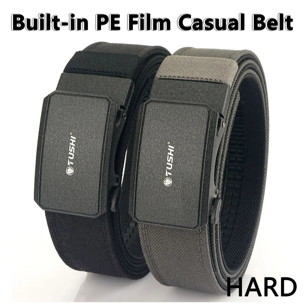 TUSHI Automatic Buckle Comfortable Nylon Military Gun Belt Outdoor Hunting Multifunctional IPSC Tactical Canvas Belt Men Belt
