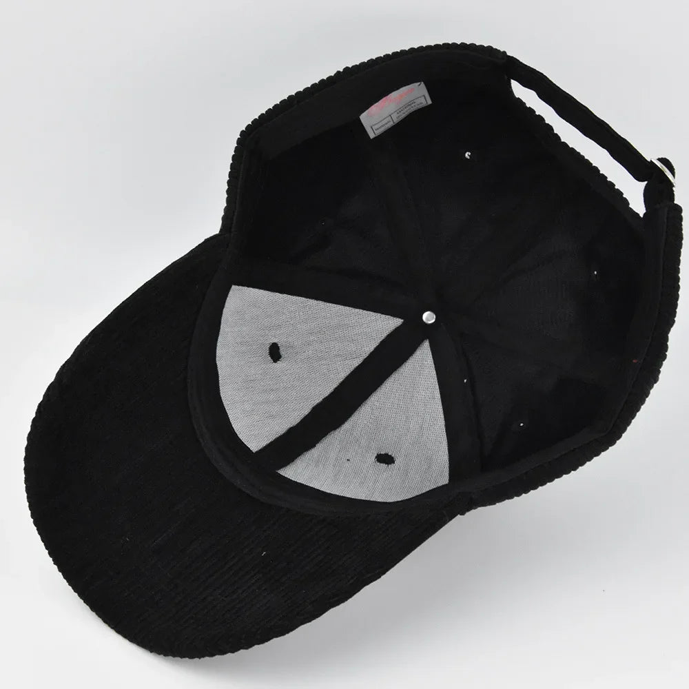 Corduroy Hat Korean Version Ins Baseball Cap Korean Version Versatile Show Face Small Curved Eaves Street Fashion Brand Cap Man