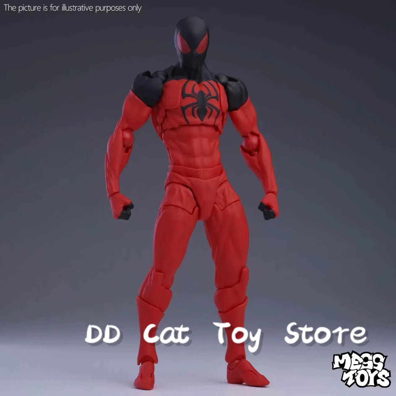 New MessToys Spiderman Figure CT Toys Black Red Spider Man Figurine Mess Toys Action Figure Custom Model Gift Kid Customized Toy