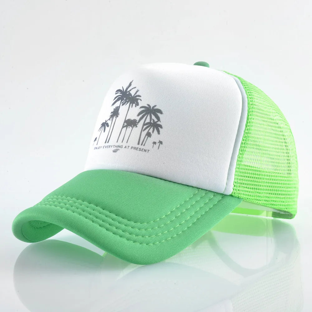 Trees Mesh Baseball Cap Summer Outdoor Snapback Sport Hats for Men