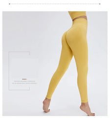 Seamless High Waist Nude Yoga Pants Women's Honey Peach Hip Lifting Tight Fitness