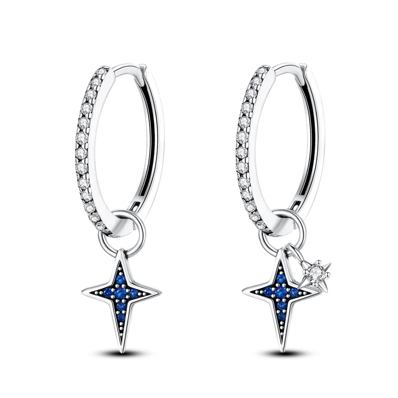 925 Silver Charms Plata De Ley 925 Jewelry Women Fashion Cute Tiny Clear Crystal CZ Stud Earrings Star Starfish Dolphin Earrings