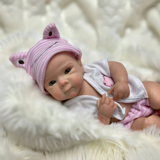 13Inch Open Mouth Full Silicone Bettie Bebe Reborn Girl With Painted Skin Newborn Baby Doll Lifelike Muñeca Reborn For Kids Gift