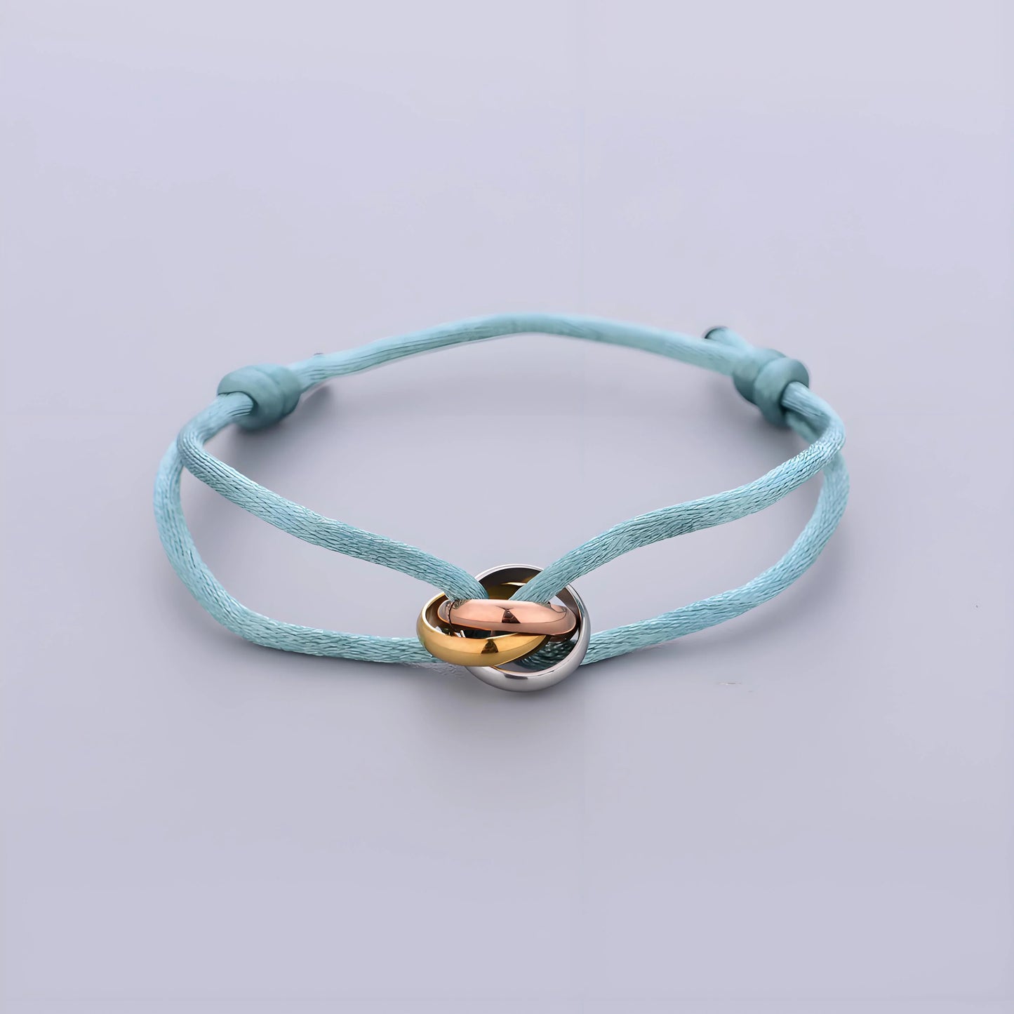 Trinity Bracelet Stainless Steel Circle Women's Bracelet Different Colors of Rope Classic Popular Tricolor GradientJewelry