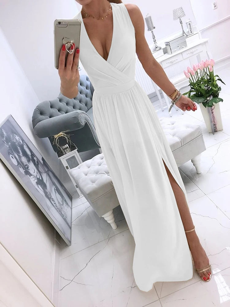 Evening wear Dresses: Women Evening Dress Formal Long Knitted Home Prom