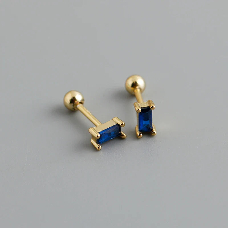 WANTME 925 Sterling Silver Fashion Korean Petal Screw Bead Stud Earrings for Women Charm Ear Bone Piercing Jewelry Accessories