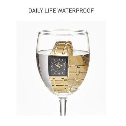LIEBIG Luxury Quartz Wristwatches For Women Men Business Watch Simple Design Black Gold Stainless Steel Waterproof Quartz Clock