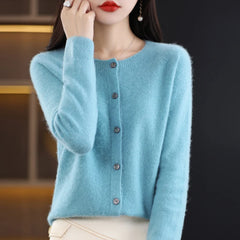 Spring and Autumn  New 100% pure merino cashmere sweater women's O-neck