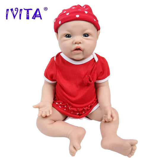 IVITA WG1526 43cm 2.69kg 100% Full Body Silicone Reborn Baby Girl Doll  Realistic Soft Dolls DIY Blank Babe Children Toys