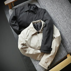 Winter Coldproof Warm Mid Length Trench Coat Mens Solid Color Streetwear