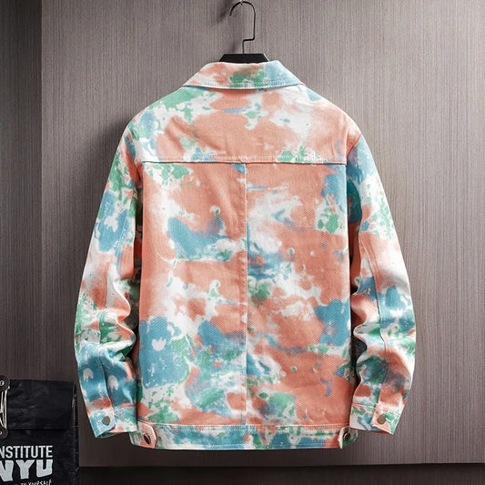 Korean version youth men's camouflage denim jacket spring new loose top men's jacket