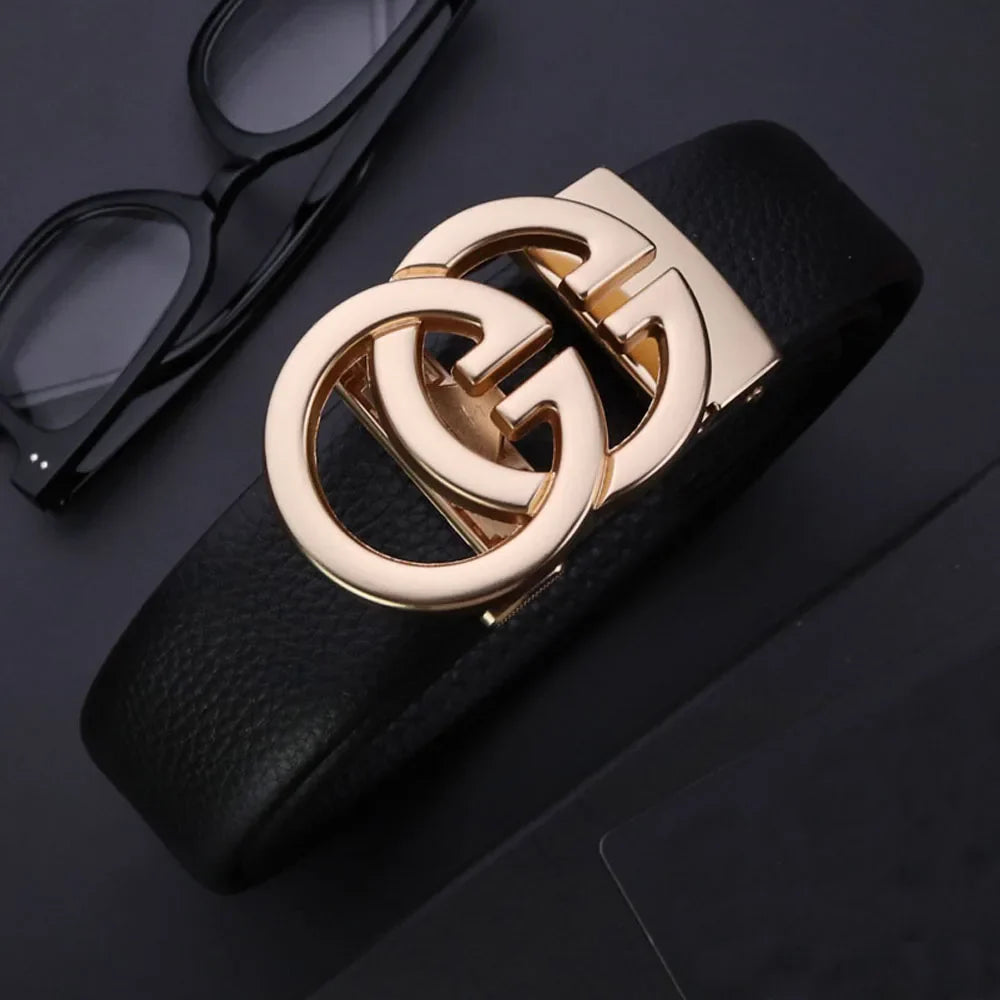 Luxury Brand Famous Genuine Leather Male Belts Business Men Belts for Pants Jeans Strap High Quality Designers Double G Buckle