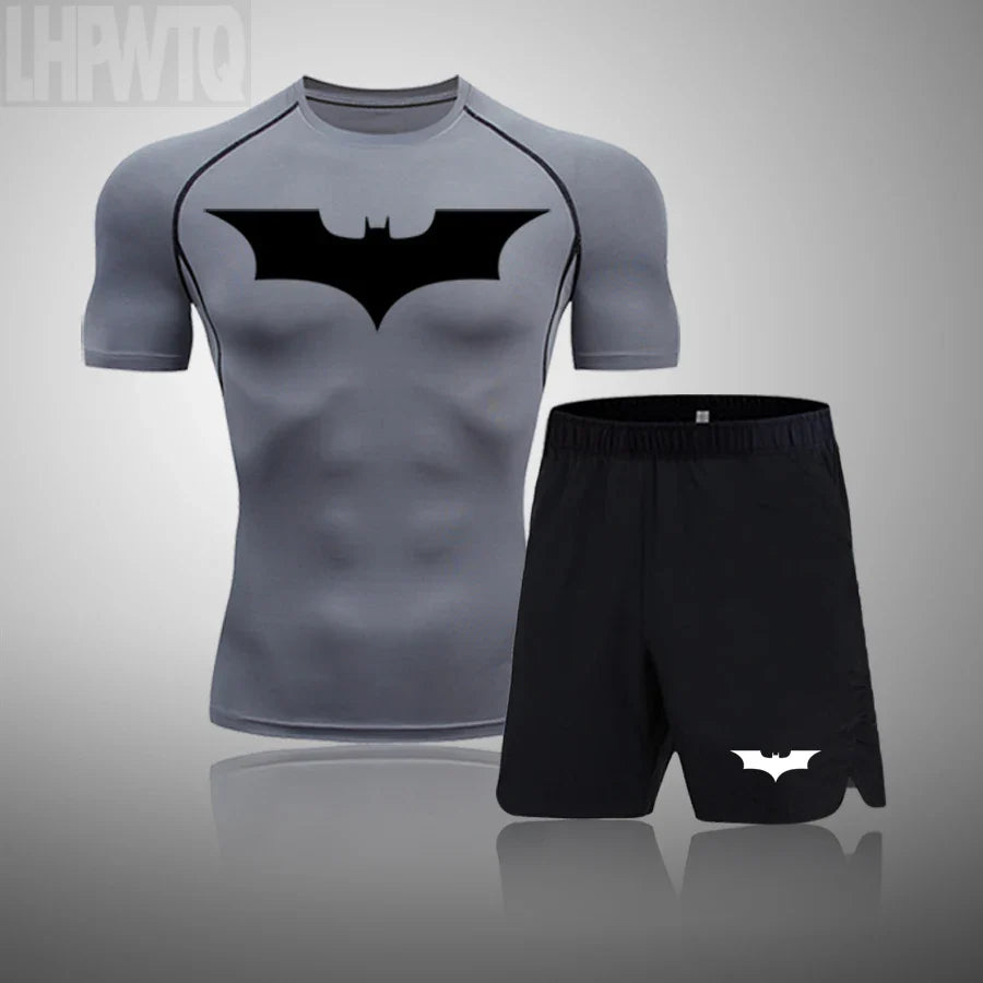 2024 Men's Running Fitness Sportswear Athletic T-Shirt Training Gym Clothes Sports Suits Workout Jogging Rashguard Men's Kit
